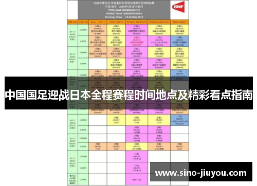 中国国足迎战日本全程赛程时间地点及精彩看点指南